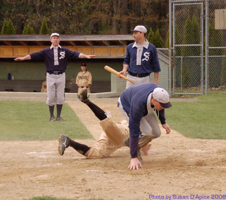 An attempted Termination at home plate. 